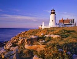 Pemaquid Lighthouse and Cliffs; Maine, USA